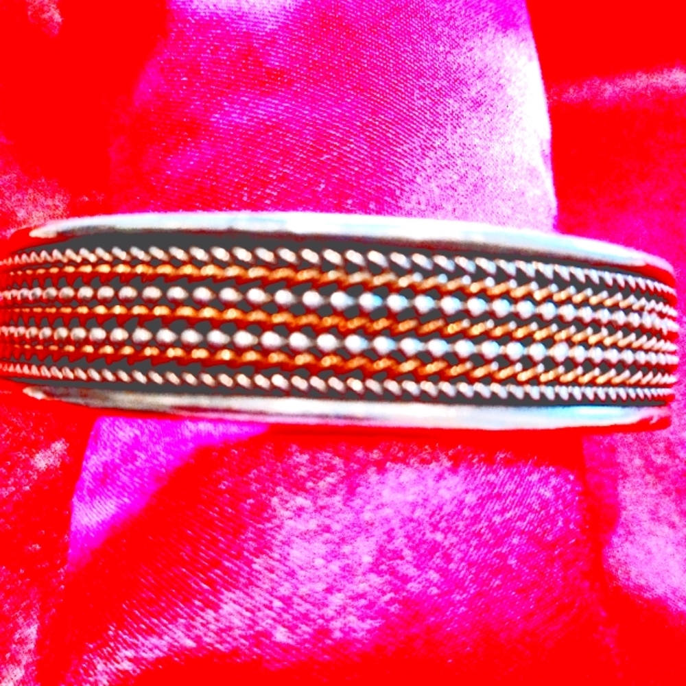 Stunning Designer Cuff Bracelet In Sterling Silver